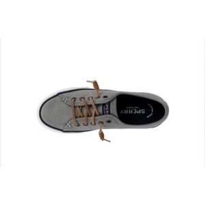 Sperry Men’s Gray Canvas Low-Top Sneaker with Brown Laces